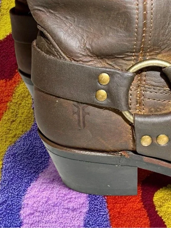 FRYE Women’s Brown Leather Harness Boots - Picture 6 of 7